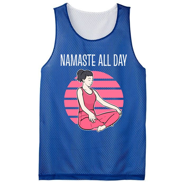 Yoga Pose Namaste All Day Gift Mesh Reversible Basketball Jersey Tank