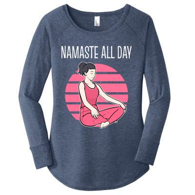 Yoga Pose Namaste All Day Gift Women's Perfect Tri Tunic Long Sleeve Shirt