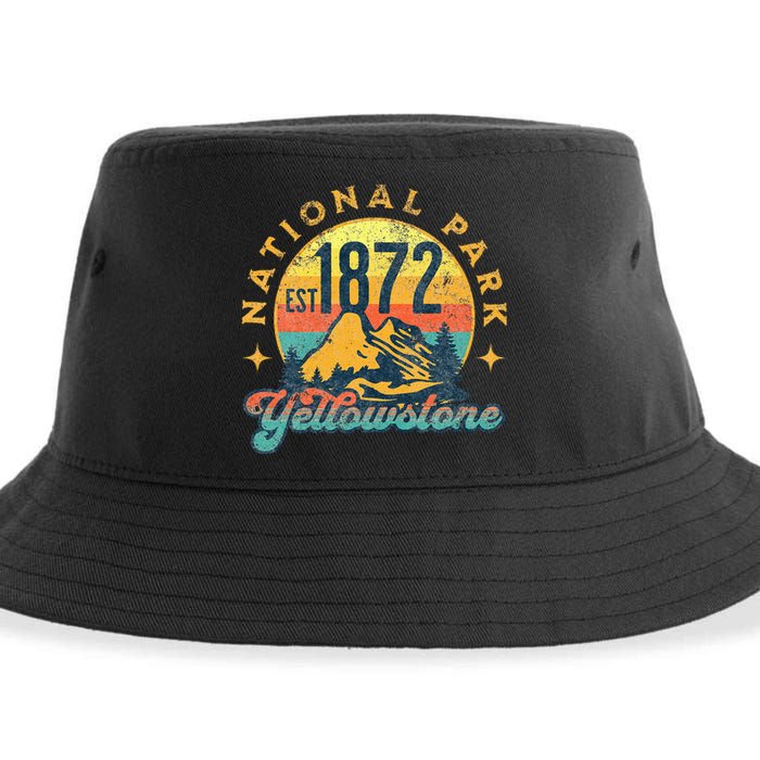 Yellowstone Park Nature Mountains Hiking Outdoors Vintage Sustainable Bucket Hat