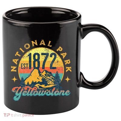 Yellowstone Park Nature Mountains Hiking Outdoors Vintage 11oz C Handle Ceramic Mug