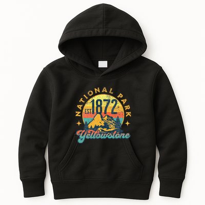Yellowstone Park Nature Mountains Hiking Outdoors Vintage Kids Hoodie