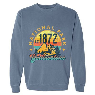 Yellowstone Park Nature Mountains Hiking Outdoors Vintage Garment-Dyed Sweatshirt