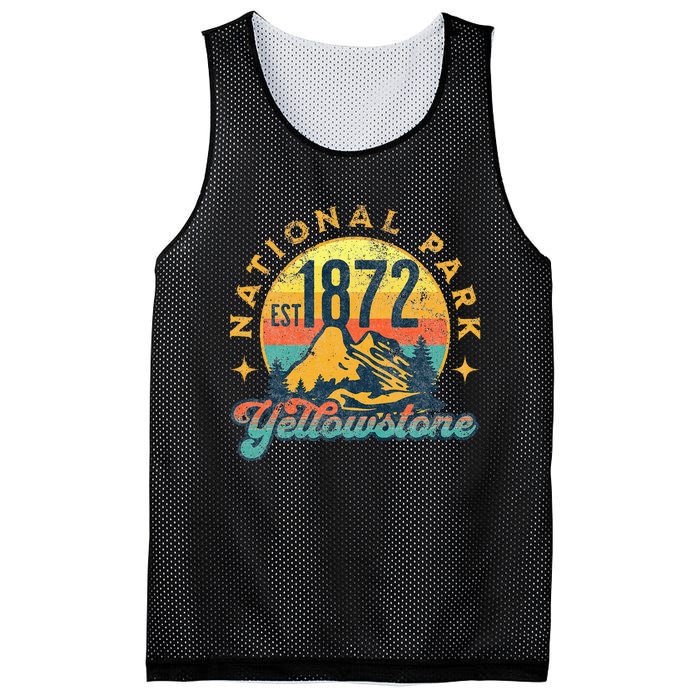 Yellowstone Park Nature Mountains Hiking Outdoors Vintage Mesh Reversible Basketball Jersey Tank