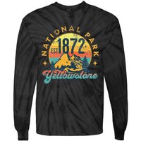 Yellowstone Park Nature Mountains Hiking Outdoors Vintage Tie-Dye Long Sleeve Shirt