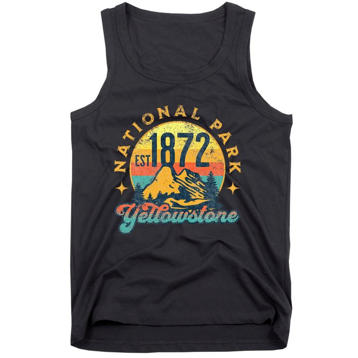 Yellowstone Park Nature Mountains Hiking Outdoors Vintage Tank Top