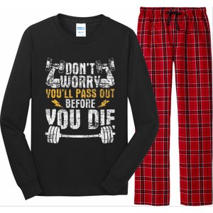 YouLl Pass Out Before You Die Health Fitness Gym Trainer Long Sleeve Pajama Set