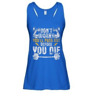 YouLl Pass Out Before You Die Health Fitness Gym Trainer Ladies Essential Flowy Tank