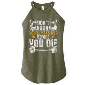 YouLl Pass Out Before You Die Health Fitness Gym Trainer Women's Perfect Tri Rocker Tank