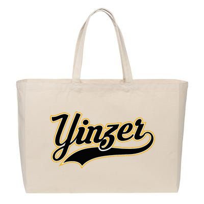 Yinzer Pittsburghese Pittsburgh Pennsylvania Jagoff Pride Cotton Canvas Jumbo Tote