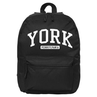 York Pennsylvania Pa College University Style 16 in Basic Backpack