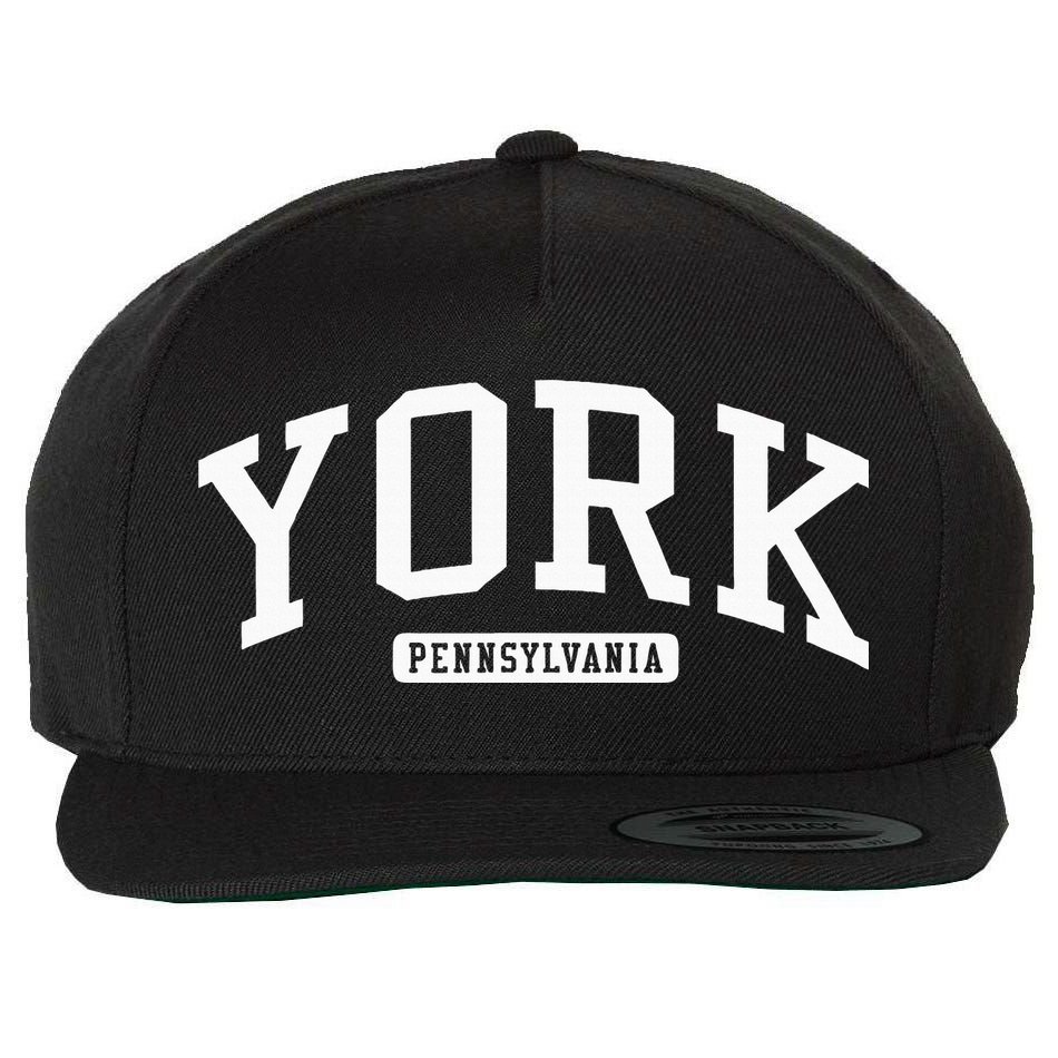 York Pennsylvania Pa College University Style Wool Snapback Cap