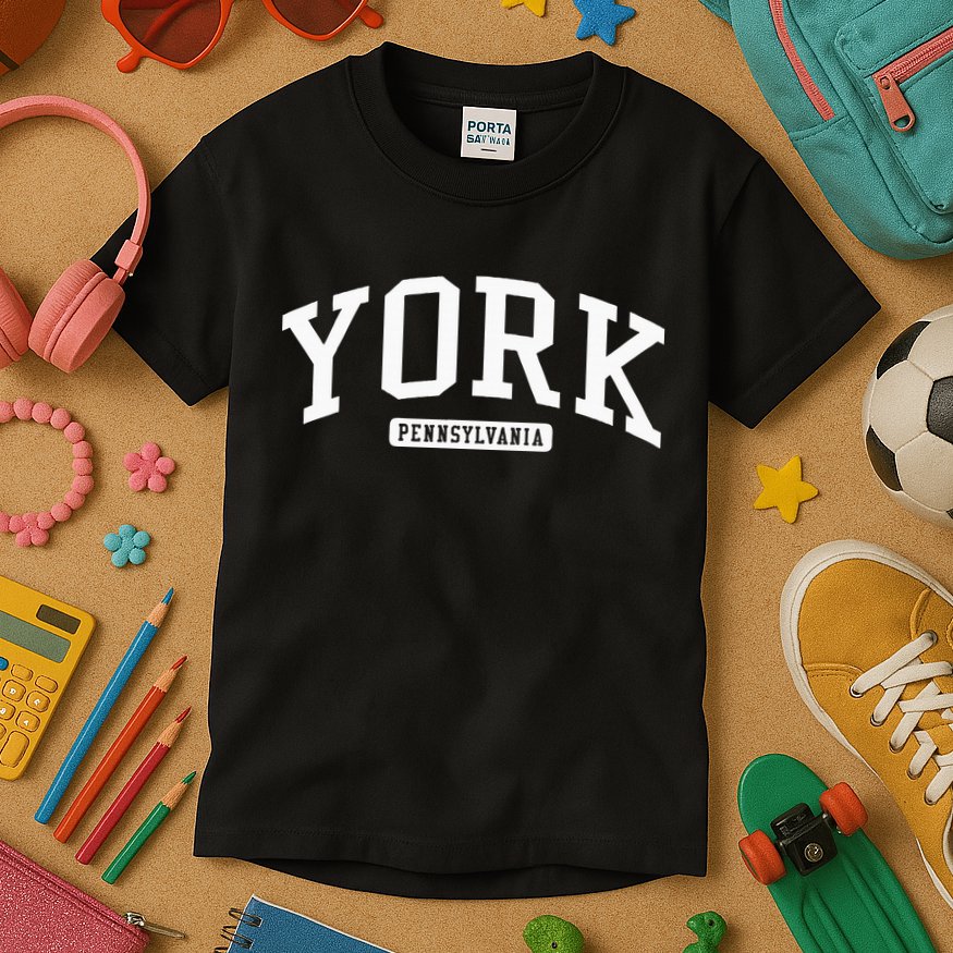 York Pennsylvania Pa College University Style Kids T-Shirt