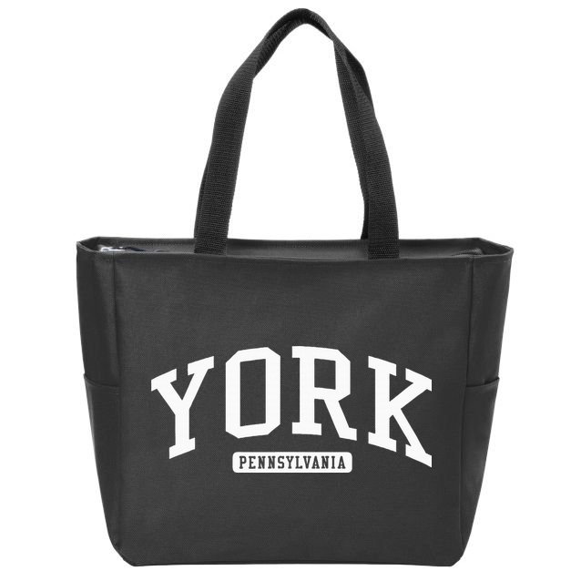 York Pennsylvania Pa College University Style Zip Tote Bag