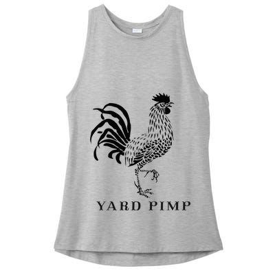 Yard Pimp Rooster King Of The Barnyard Ladies PosiCharge Tri-Blend Wicking Tank