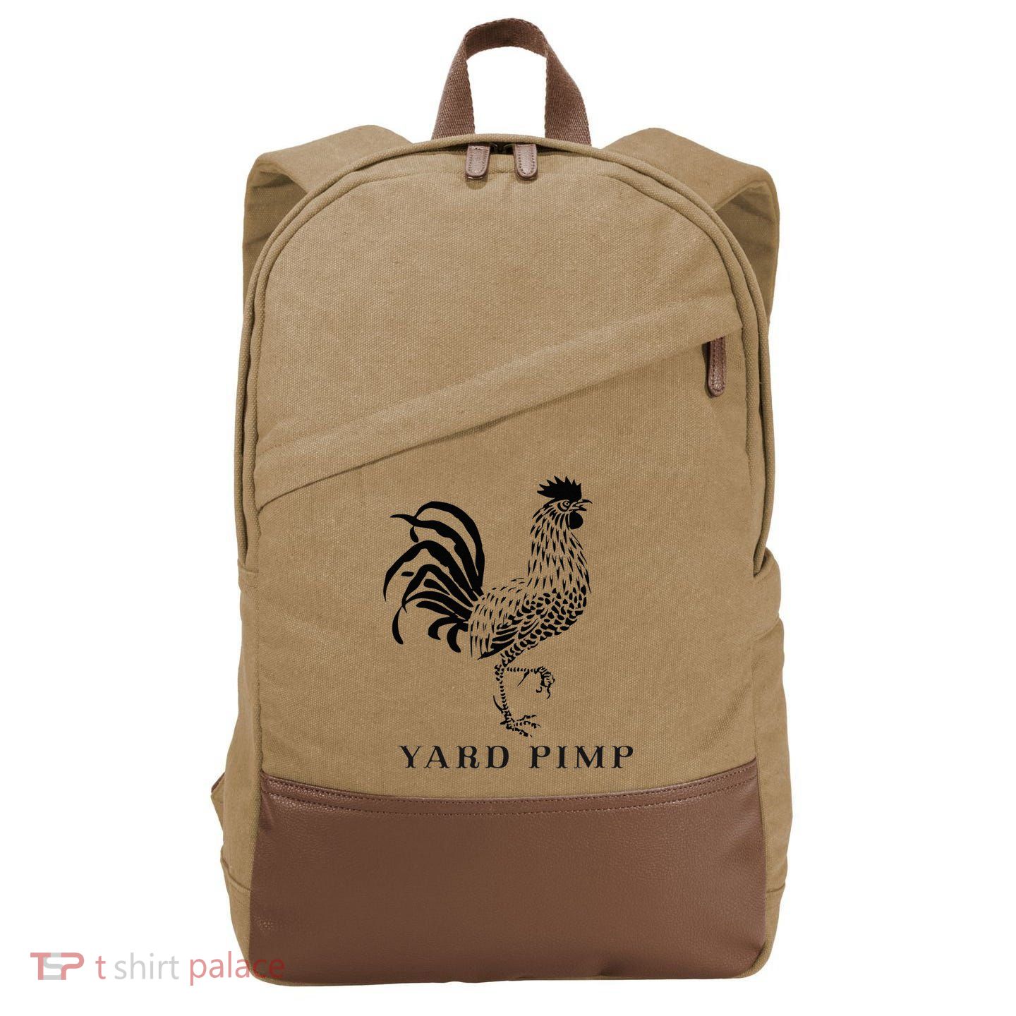 Yard Pimp Rooster King of the Barnyard Cotton Canvas Backpack