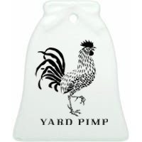 Yard Pimp Rooster King of the Barnyard Ceramic Bell Ornament