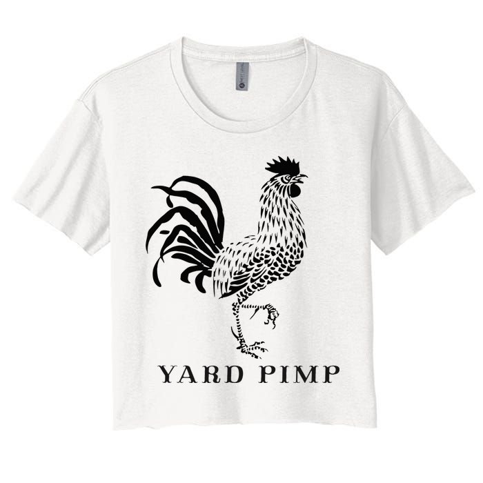 Yard Pimp Rooster King of the Barnyard Women's Crop Top Tee