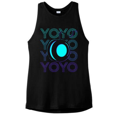 Yoyo Player Retro Ladies PosiCharge Tri-Blend Wicking Tank