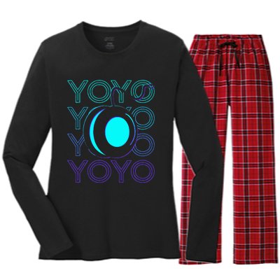 Yoyo Player Retro Women's Long Sleeve Flannel Pajama Set 