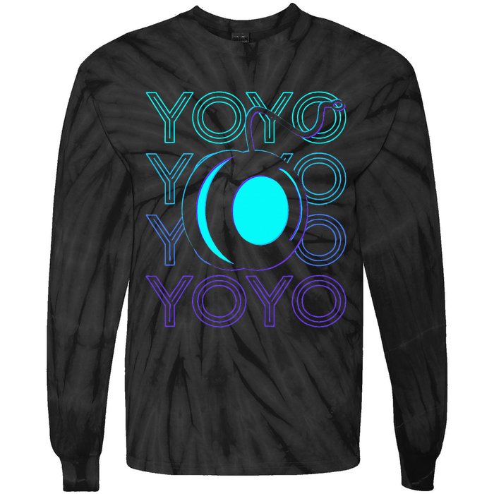 Yoyo Player Retro Tie-Dye Long Sleeve Shirt