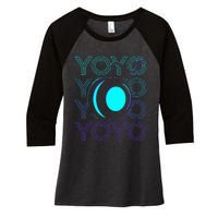 Yoyo Player Retro Women's Tri-Blend 3/4-Sleeve Raglan Shirt