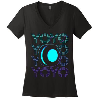 Yoyo Player Retro Women's V-Neck T-Shirt