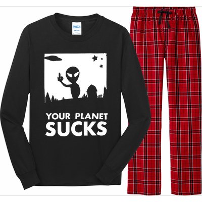 Your Planet Sucks Alien Ufo Long Sleeve Pajama Set