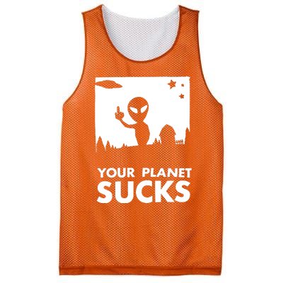 Your Planet Sucks Alien Ufo Mesh Reversible Basketball Jersey Tank