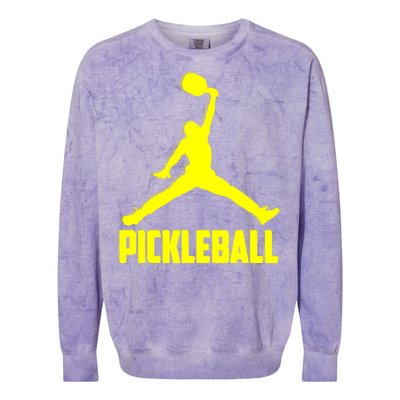 Yellow Pickleball Sports Logo Colorblast Crewneck Sweatshirt