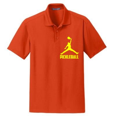 Yellow Pickleball Sports Logo Dry Zone Grid Polo