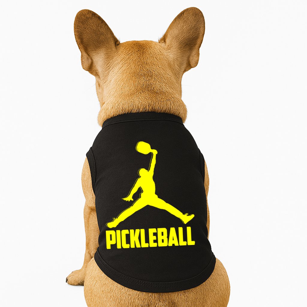 Yellow Pickleball Sports Logo Doggie Tank