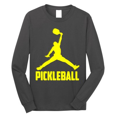 Yellow Pickleball Sports Logo Long Sleeve Shirt