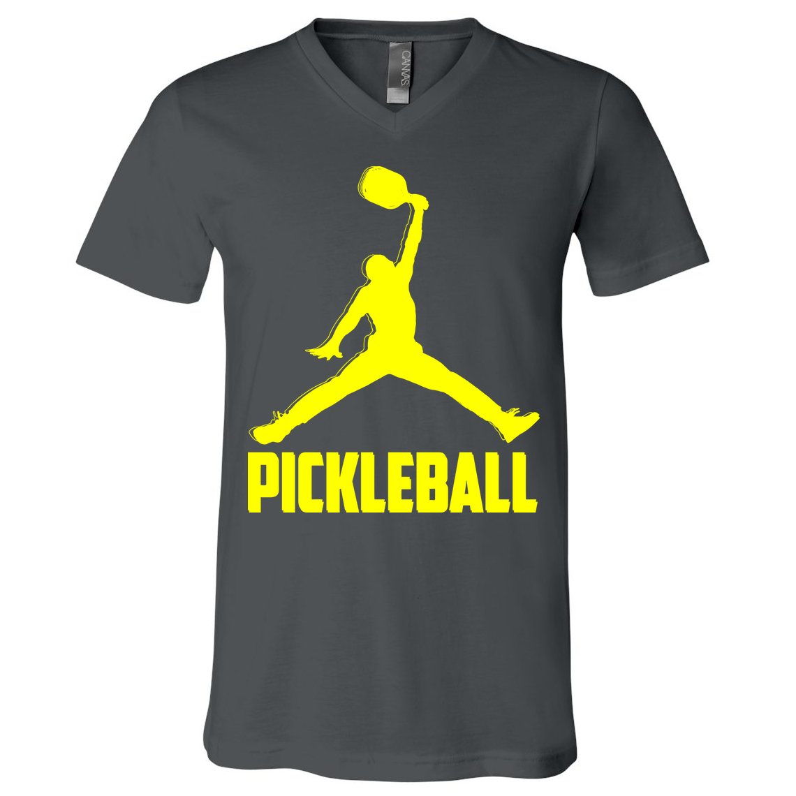 Yellow Pickleball Sports Logo V-Neck T-Shirt
