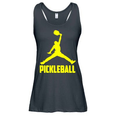 Yellow Pickleball Sports Logo Ladies Essential Flowy Tank