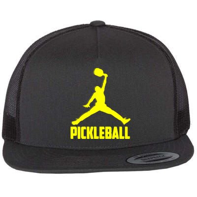 Yellow Pickleball Sports Logo Flat Bill Trucker Hat