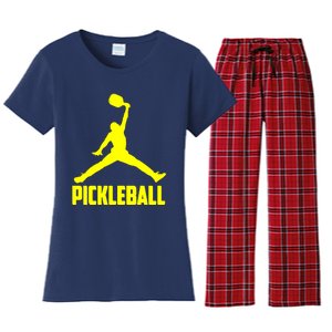 Yellow Pickleball Sports Logo Women's Flannel Pajama Set