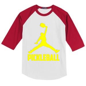 Yellow Pickleball Sports Logo Kids Colorblock Raglan Jersey