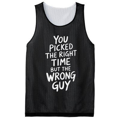 You Picked The Right Time But Wrong Guy Trending Saying Mesh Reversible Basketball Jersey Tank