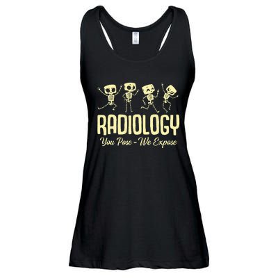 You Pose We Expose Radiology Dancing Skeleton Xray Rad Tech Ladies Essential Flowy Tank