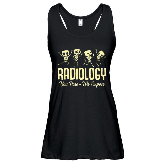 You Pose We Expose Radiology Dancing Skeleton Xray Rad Tech Ladies Essential Flowy Tank