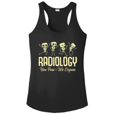 You Pose We Expose Radiology Dancing Skeleton Xray Rad Tech Ladies PosiCharge Competitor Racerback Tank