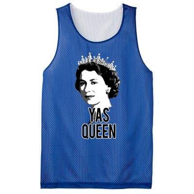 Yas Queen Elizabeth Ii England Meme Gift British Crown Mesh Reversible Basketball Jersey Tank