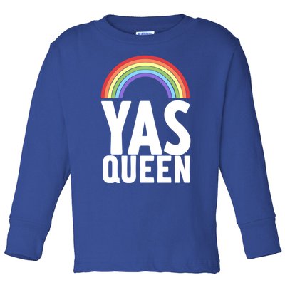 Yas Queen Funny Lgbt Drag Queen Gift Toddler Long Sleeve Shirt