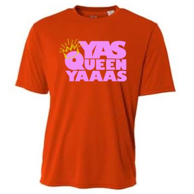 Yas Queen Gift With Crown Hip Lgbtq Gift Cooling Performance Crew T-Shirt