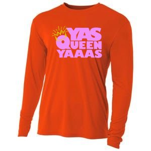 Yas Queen Gift With Crown Hip Lgbtq Gift Cooling Performance Long Sleeve Crew