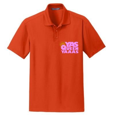 Yas Queen Gift With Crown Hip Lgbtq Gift Dry Zone Grid Polo