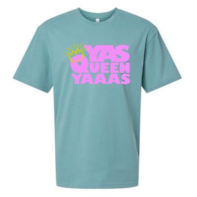 Yas Queen Gift With Crown Hip Lgbtq Gift Sueded Cloud Jersey T-Shirt