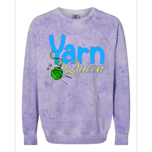 Yarn Queen Knitting Sewing Crocheting Lovers Grandma Mom Gift Colorblast Crewneck Sweatshirt