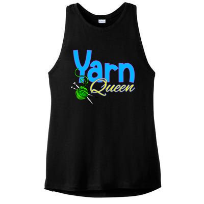 Yarn Queen Knitting Sewing Crocheting Lovers Grandma Mom Gift Ladies PosiCharge Tri-Blend Wicking Tank