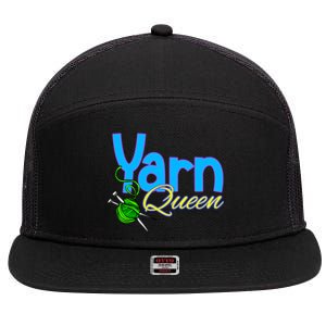 Yarn Queen Knitting Sewing Crocheting Lovers Grandma Mom Gift 7 Panel Mesh Trucker Snapback Hat